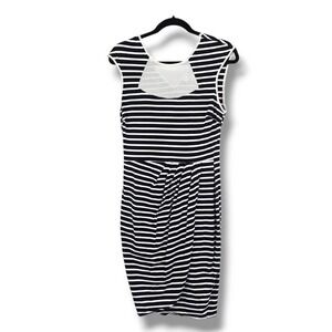 Badgley‎ Mischka Striped Dress Sleeveless Casual Sheath Dress Size 10